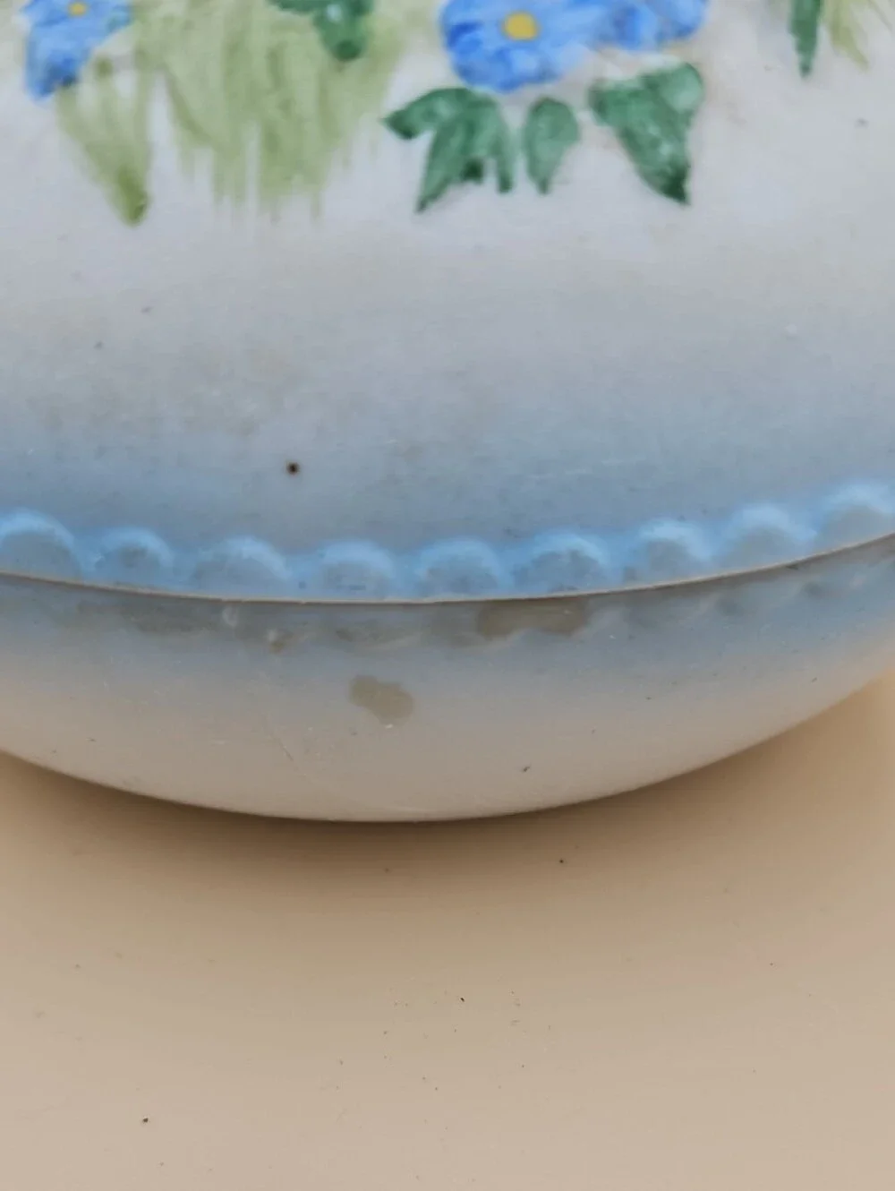 Bunny Trinket Box in White and Blue